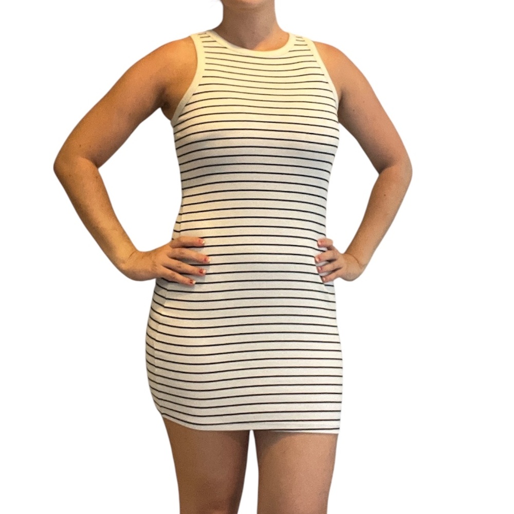 A New Day Black/White Striped Dress | Size X-Small